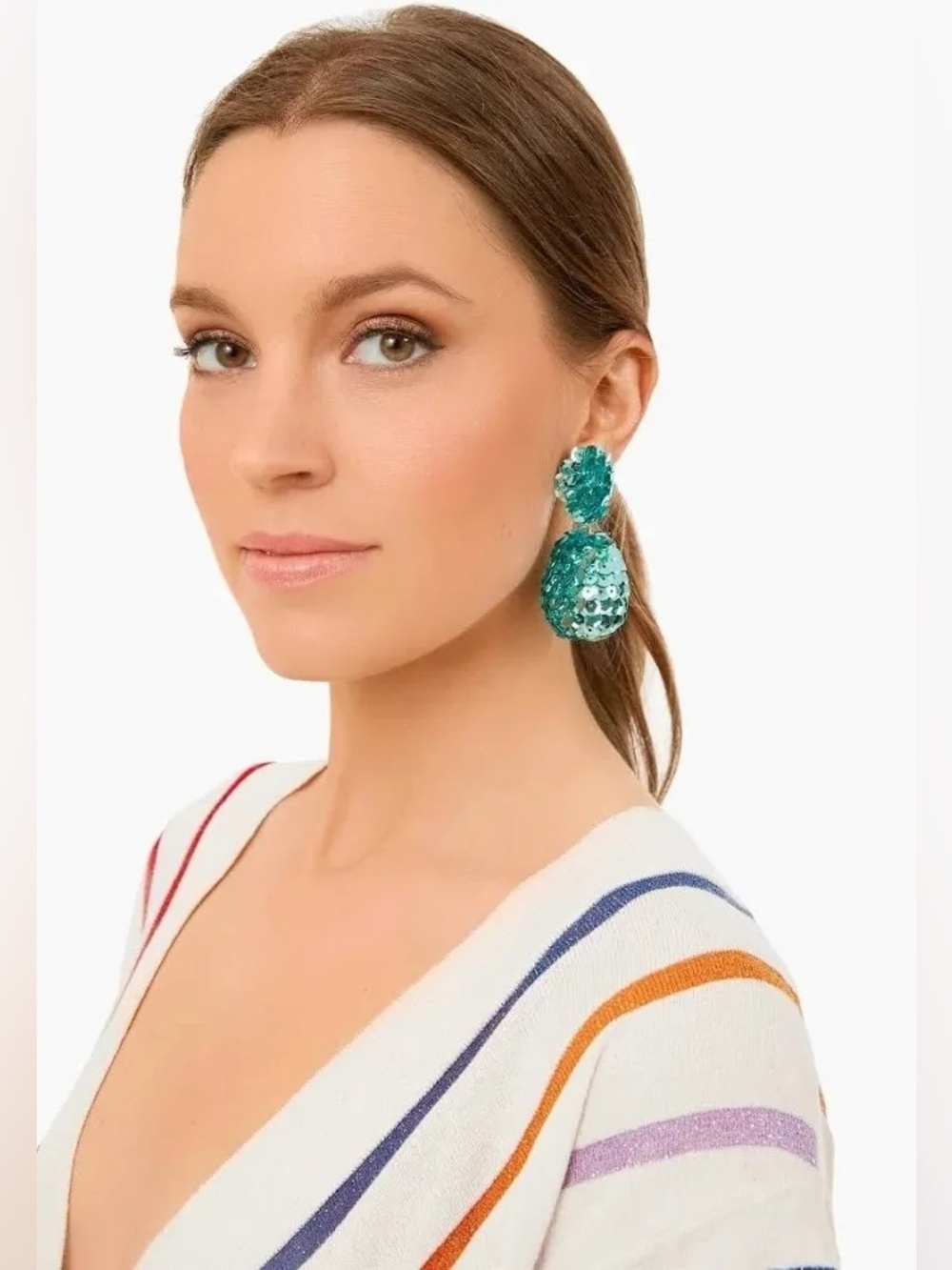 NWT Tuckernuck Turquoise Sequin Sandra Earrings